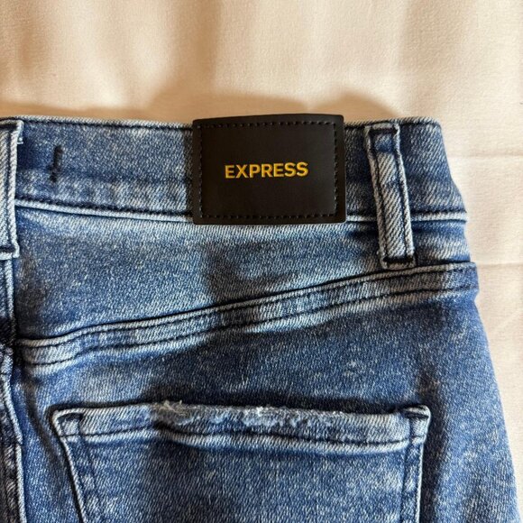 Express Mom Jeans Womens 8R Blue Super High Rise Button Fly Denim - Picture 5 of 5
